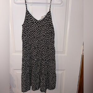 Pink Rose Black and White Floral Maxi Dress